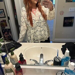 SHEIN Ivory Lace Blouse